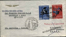 1959-diretto A Tunisi Affrancato S.2v."X Annuale Premio Italia"I^volo KLM Amster - Poste Aérienne