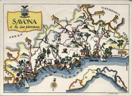 1960-"cartina Di Savona E La Sua Provincia"affrancata L.15 Giornata Del Francobo - Cartes Géographiques