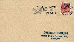 1961-cartoncino Affrancato L.10 Siracusana Con Annullo Meccanico "non Più Di Due - 1961-70: Marcofilie