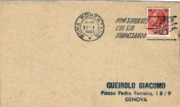 1961-cartoncino Affrancato L.10 Siracusana Con Annullo Meccanico "non Superate C - 1961-70: Marcophilie