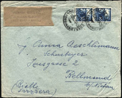 1952-lettera Per La Svizzera Affrancata Coppia L.30 Democratica - 1946-60: Marcophilie