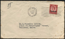 1956-Gran Bretagna Lettera Diretta A Malta Affrancata Con 2,5 P.rosso Soprastamp - Lettres & Documents