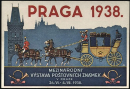 1938-Cecoslovacchia Cartolina Manifestazione Filatelica Praga1938 Affrancata 50h - Other & Unclassified