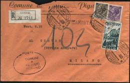 1955-lettera Raccomandata Comunale Affr. L.20+L.25 Siracusana+L.25 Propaganda Tu - 1946-60: Marcophilie