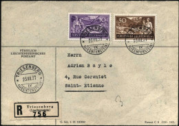 1937-Liechtenstein Raccomandata Diretta In Svizzera Affrancata 10r.+50r.della Se - Other & Unclassified