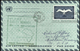 1967-Nazioni Unite Biglietto Postale 11c. I^volo Pan American Usa-Tanzania (New  - Other & Unclassified