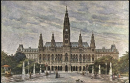 1918-Austria Cartolina Di Vienna "Rathaus"affrancata 10h.carminio Corona Del Kai - Autres & Non Classés