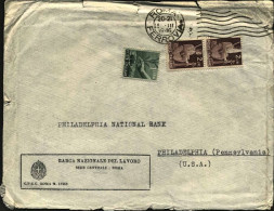 1946-lettera Per Gli U.S.A. Affrancata L.1+coppia L.2 Democratica - 1946-60: Marcophilia