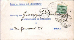 1940-tassa A Carico Segnatasse 25c.-Ovale "Regie Poste Procura Generale Presso L - Marcophilie