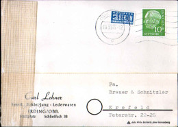 1955-Germania Affrancata 10c.+2 Notopfer Berlin Steuermarke - Storia Postale