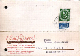 1951-Germania Affrancata 10c.+2 Notopfer Berlin Steuermarke - Lettres & Documents