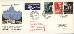 Vaticano-1958 Cat.Pellegrini N.883 Euro190, Air France Roma Lourdes Volo Special - Airmail