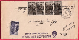 1947-piego Con Striscia Di Quattro Del L.1 + L.5 Avvento Della Repubblica - 1946-60: Poststempel