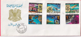 1977-Libia Due Serie 6 Valori Anniversari ITU + UPU Su Fdc - Libye