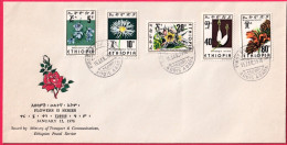 1976-Etiopia S.5 Valori Fiori Su Fdc - Ethiopië