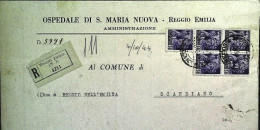 1944-Piego Raccomandato Dall'ospedale Di Santa Maria Nuova Di Reggio Emilia Affr - Marcofilie