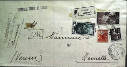 1951-piego Raccomandato Ospedale Civile Di Lonigo Affrancato L.2 + L.3 + L.50 De - 1946-60: Poststempel