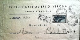 1957-raccomandata Degli Istituti Ospedalieri Di Verona Affrancata L.65 Lavoro Fi - 1946-60: Marcophilie
