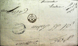 1850-piego Municipale Di Calcinato (Brescia) Con Annullo A Doppio Cerchio Dell'1 - ...-1850 Préphilatélie