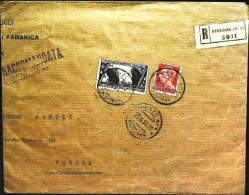 1933-raccomandata Affrancata 25c. Imperiale + L.1 Decennale Cat.Sassone Euro 65 - Poststempel