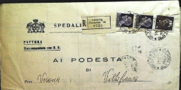 1945-raccomandata Ospedali Civili Di Genova Affrancata Coppia L.1 Imperiale + 50 - Marcophilie