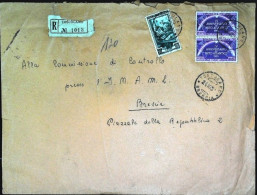 1953-Italia Raccomandata Affrancata Lire 10 Italia Lavoro + Coppia L. 60 IV Anni - 1946-60: Marcophilia