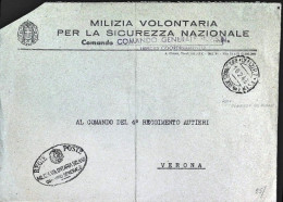 1943-busta In Franchigia Con Intestazione Milizia Volontaria Per La Sicurezza Na - Marcophilia