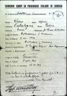 1945-POW Comando Campi Ex Prigionieri Italiani In Lubecca, Carta D'identita' Ril - Marcophilie