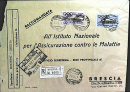 1961-raccomandata L.25 + L. 150 Olimpiade Di Roma Brescia 20.9 - 1961-70: Poststempel