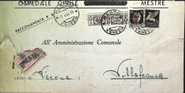 1944-RSI Piego Ospedaliero Raccomandato Pacchi Postali 5c+30c.fascetto Rosso Ara - Marcophilia