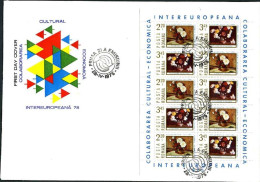 1975-Romania Minifoglio Cinque Serie 10 Valori "cooperazione Culturale Ed Econom - FDC