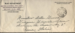 1945-Concentramento P.M. 3800 Del 17. 10 Su Busta Del War Department - Storia Postale