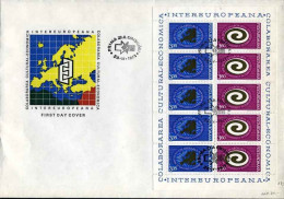 1973-Romania Minifoglio Cinque Serie 10 Valori "collaborazione Intereuropea"su F - FDC