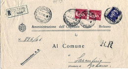 1946-Imperiale Senza Fasci Lire 10 E Democratica Coppia Lire 2 Su Piego Raccoman - Poststempel