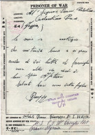 1944-WAR CAMP 141 Orano Manoscritto Su Biglietto Franchigia Da Prigioniero Itali - Marcofilie