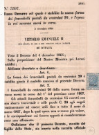 1866-effigie C.20 Con Sovrastampa SAGGIO Su Regio Decreto - Storia Postale