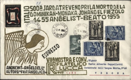 1956-LUCCA I^ MOSTRA FILATELICA Annullo Speciale(2.6) Su Busta Racc. Espresso Co - Esperanto