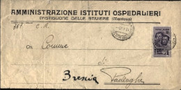 1945-R.S.I. FT.LLI BANDIERA Lire 1 Isolata Su Piego Castiglione Delle Stiviere ( - Marcophilie