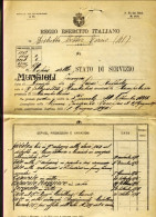 1920-REGIO ESERCITO ITALIANO Stato Di Servizio Completo Rilasciato Torino (18.8) - Marcophilia