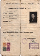 1948-FOGLIO DI RIMPATRIO Completo Di Fotografia Rilasciato Dal Consolato Italian - 1946-60: Poststempel