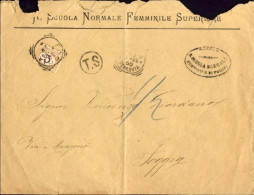 1886-Segnatasse C.5 Apposto A Foggia Su Busta Non Affrancata Per Citta' - Marcophilie