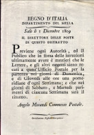 1809-Regno D'Italia Dipartimento Del Mella Disposizione Sul Servizio Postale Dat - Documents Historiques