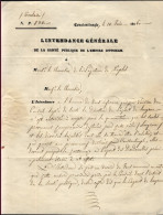 1846-Costantinopoli Lettera Dell'Intendenza Generale Della Sanita' Pubblica Dell - Documents Historiques