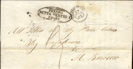 1855-lettera Con Bollo Pesaro Netta Dentro E Fuori Dal Contenuto A Stampa Seniga - Ohne Zuordnung