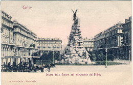 1900circa-nuova "Torino Piazza Dello Statuto Monumento Del Frejus" - Autres & Non Classés