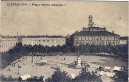 1915-cartolina Alessandria Piazza Vittorio Emanuele II - Alessandria