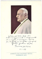 1959-giornata Dell'assistenza Sociale Patronato Acli-effigie Di Papa Giovanni XX - Pausen