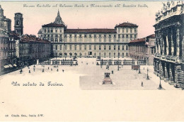 1904circa-"Torino Piazza Castello Col Palazzo Reale E Monumento All'esercito Sar - Sonstige & Ohne Zuordnung