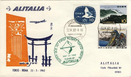 1962-Giappone Japan Alitalia Con Bollo I^volo Alitalia Tokyo-Roma Del 22 Maggio - Andere & Zonder Classificatie