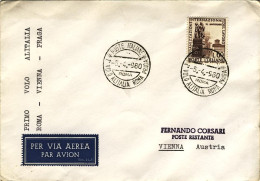 1960-I^volo Alitalia Roma-Vienna Del 5 Aprile, 50 Pezzi Volati - Airmail